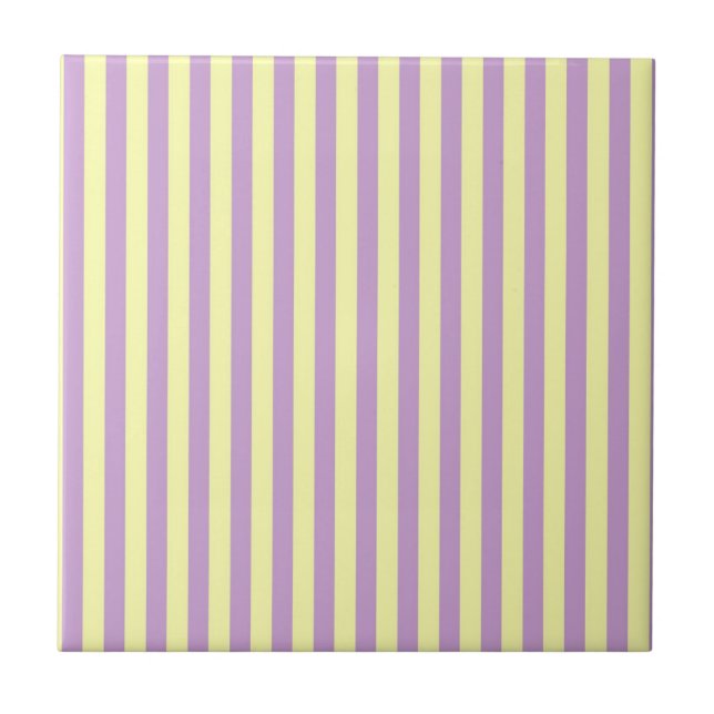 Purple Yellow Stripes Pattern Minimal Modern Fliese (Vorderseite)