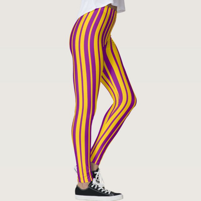 Purple Yellow Stylish Stripes Pattern Design  Leggings (Von Creator hochgeladen)