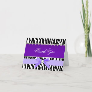 Purple Zebra Thank You Cards Dankeskarte
