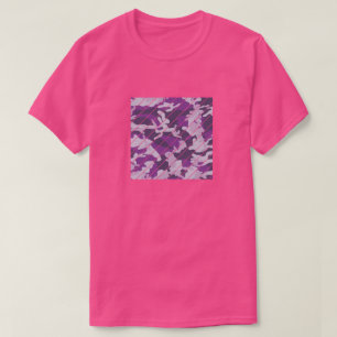 PurpleBerry Camouflage Muster Square Sliced T-Shirt