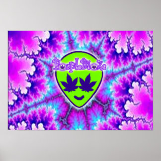 PurpleBlaZe Alien Kopf-Tyedye-Trippy-Poster Poster