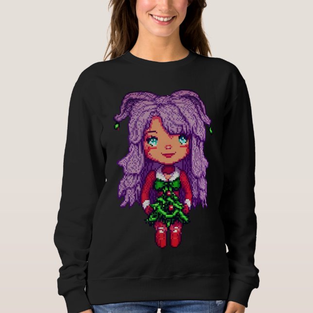 Purplehaarmädchen Sweatshirt (Vorderseite)