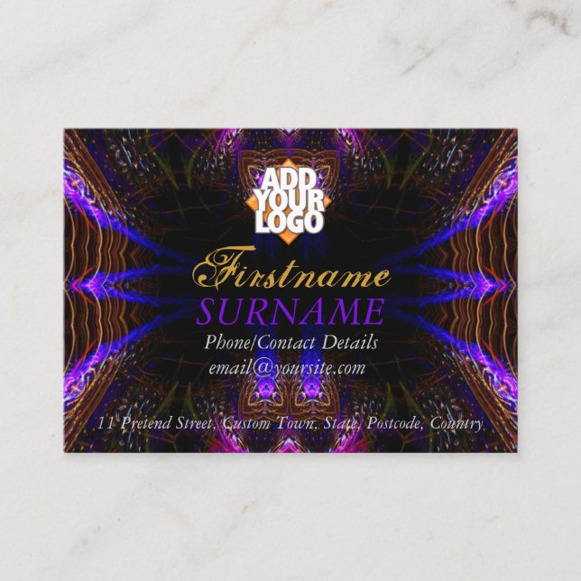 Purplicious Fraktal Big Business Card Visitenkarte (Vorderseite)