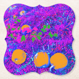 Purplish Pumpkin Field in Pop Art Style Untersetzer