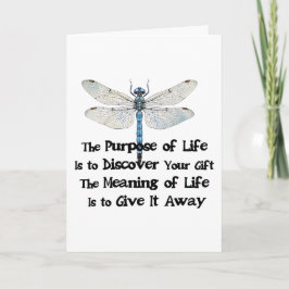 Purpose of life quote talent mission dragonfly bug karte