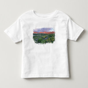 Purpur-Fleabane (erigeron peregrinus) und Gelb Kleinkind T-shirt