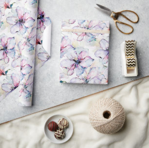 Purpur Insel Blumen Geburtstag Geschenkpapier