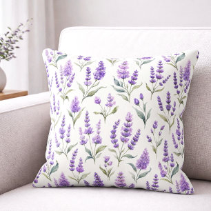 Purpur-Salbei-Grün-Lavendel-Blüten Kissen