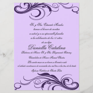 Púrpura Invitaciones de Quinceanera Einladung