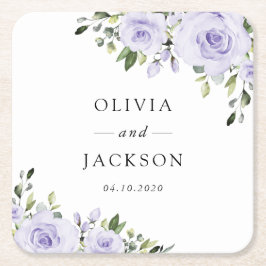 Purpurblumen, Lilac-Blume, Blumenzehen Rechteckiger Pappuntersetzer