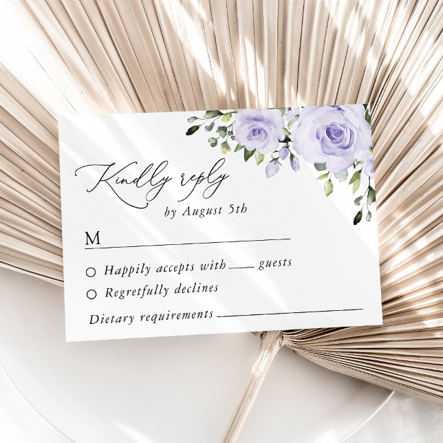 Purpurblumen, Lilac-Blume, Blumenzehen RSVP Karte (Von Creator hochgeladen)