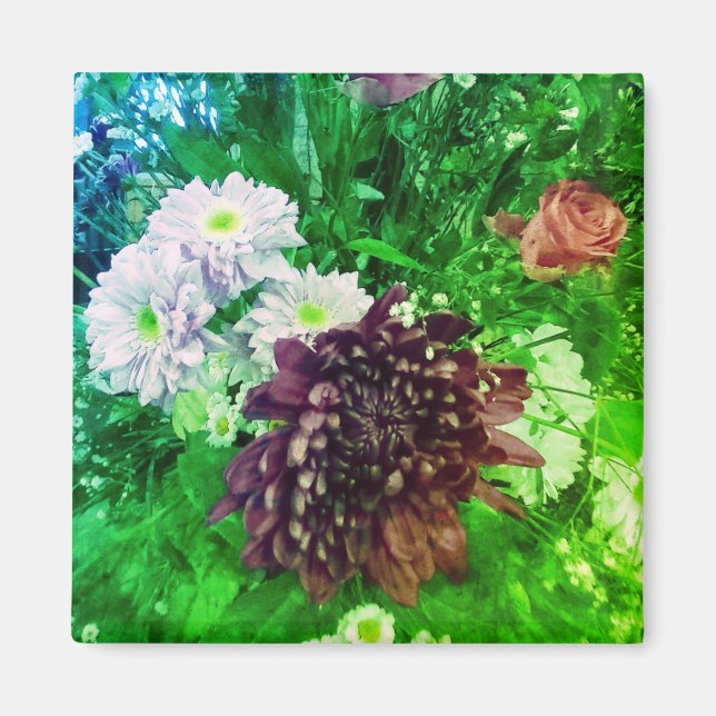 Purpurblumen Magnet (Vorne)