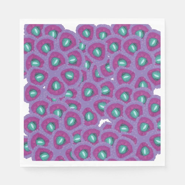 Purpurblumen Serviette (Vorderseite)