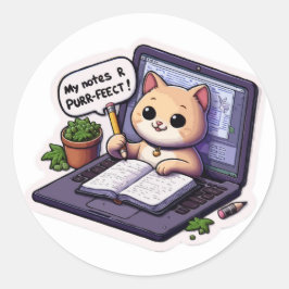 Purpurfarbene Hinweise zur Niedlichen Katzen-Gesta Runder Aufkleber