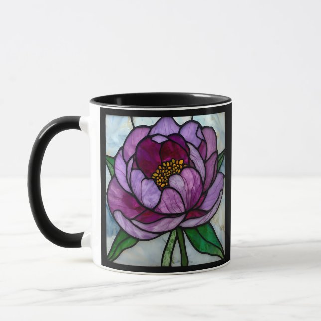 Purpurfarbene Pfingstrose gefärbt  Tasse (Links)