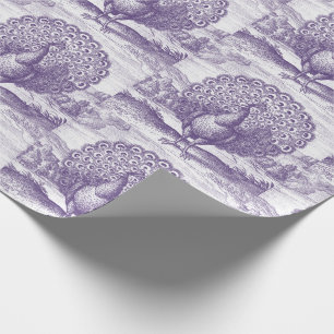 Purpurner Pfau Antike Gravur Geschenkpapier