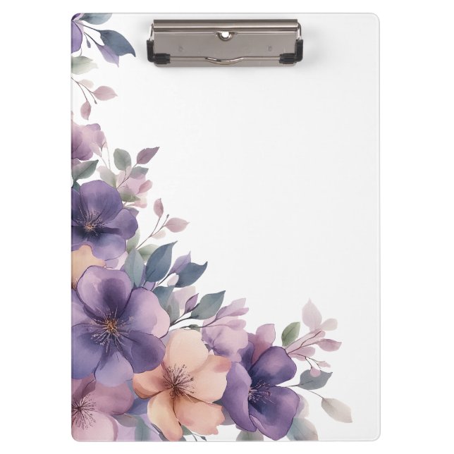 Purpurrosa Blume auf der Hochzeit Klemmbrett (Vorderseite)