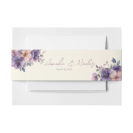 Purpurrosa Blume auf Hochzeit Einladungsbanderole