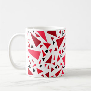 purpurrote Dreiecke auf weißem Retro-Hintergrund Kaffeetasse