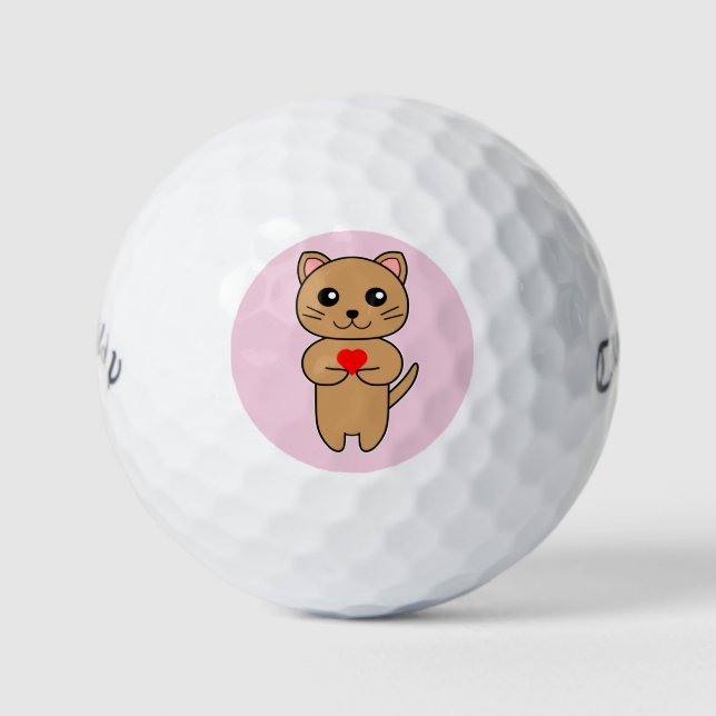 Purpurrote Liebe - Rosa Hintergrund Golfball (Vorderseite)