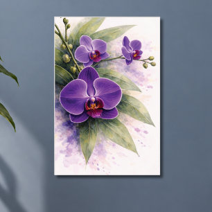 Purpurrote Orchideen-Botanik Poster