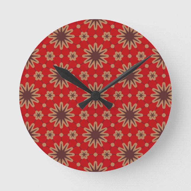 Purpurrote Sternenexplosion Blute Runde Wanduhr (Vorderseite)