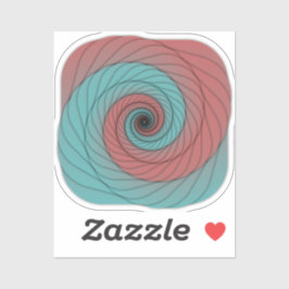 Purpurrote und Türkise Wirbelströmung Aufkleber