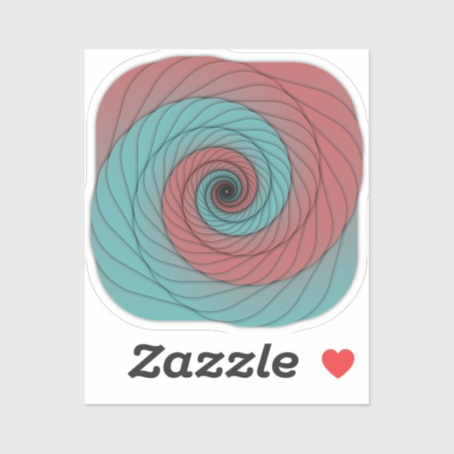 Purpurrote und Türkise Wirbelströmung Aufkleber (Blatt)