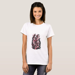 Purpurroter Farn Yin Yang T-Shirt