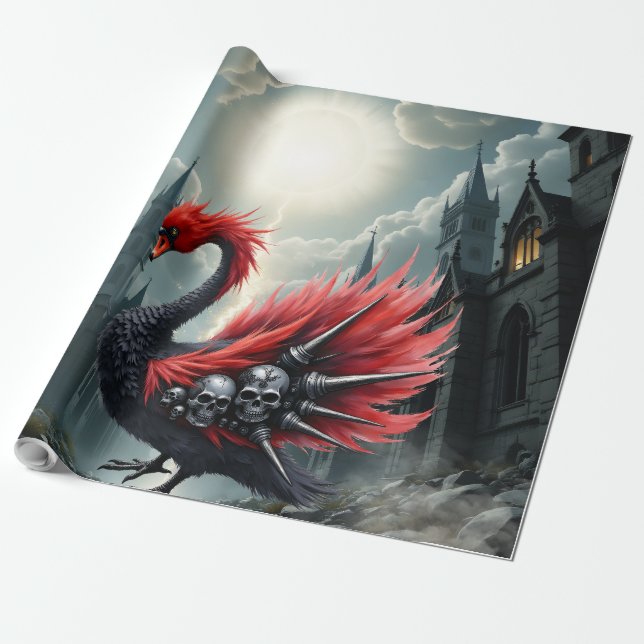 Purpurroter Kathedralenschwan. Geschenkpapier (Ungerollt)