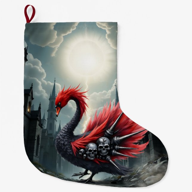 Purpurroter Kathedralschwan. Großer Weihnachtsstrumpf (Vorderseite)