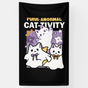 Purr-anormale Katzenbildung - Halloween-Katzen-Des Banner