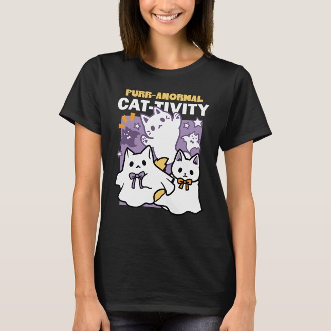 Purr-anormale Katzenbildung - Halloween-Katzen-Des T-Shirt (Vorderseite)