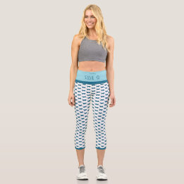 PURR BABY "BLUE" CUSTOM HIGH-WAISTED CAPRI PANTS LEGGINGS