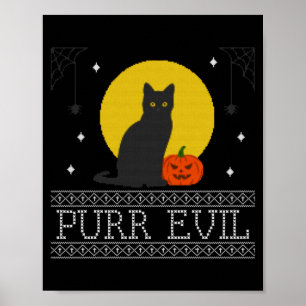 Purr Böse _ Lustige Süße Gruselige Halloween Schwa Poster