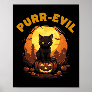 Purr-böse Spuk Katze Halloween Poster
