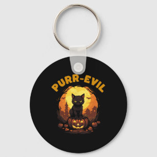Purr-böse Spuk Katze Halloween Schlüsselanhänger