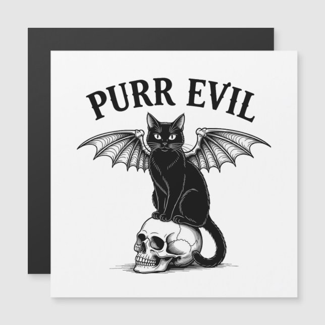 Purr Evil Cat Magnetkarte (Vorne/Hinten)