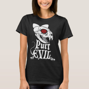 Purr Evil Cat Skeleton Goth Pentagram Occult Hallo T-Shirt