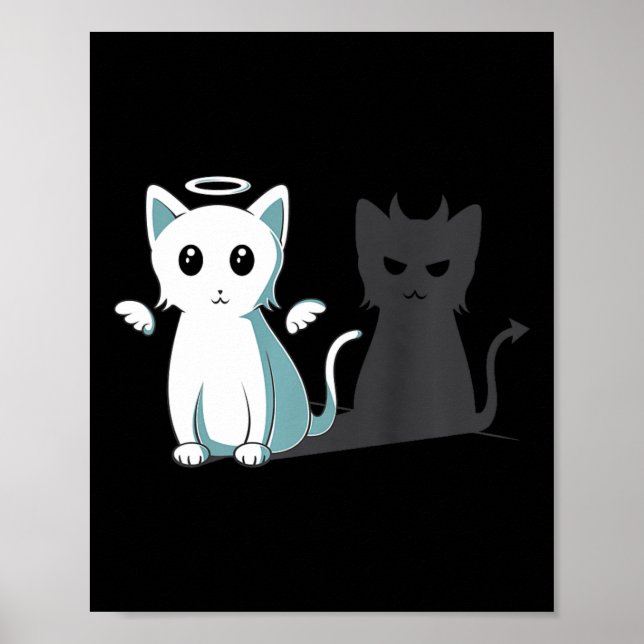 Purr Evil Devil Cat Happy Halloween Cat Angel Devi Poster (Vorne)