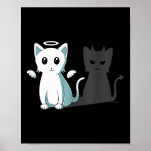 Purr Evil Devil Cat Happy Halloween Cat Angel Devi Poster