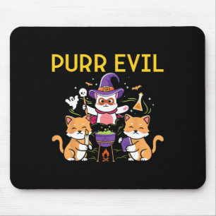 Purr Evil Halloween Katzen Hexen Hübsche, spukhaft Mousepad