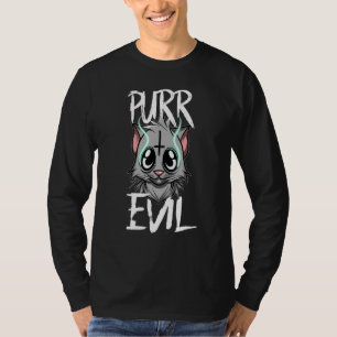 Purr Evil - Satanic Cat Satan Atheist Demonic Cat T-Shirt