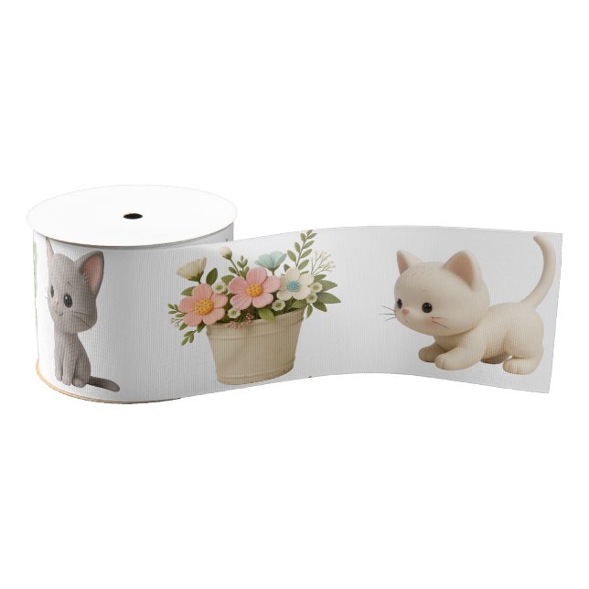 Purr-fect Baby Girl Kitten Baby Shower Ripsband (Spule)