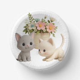 Purr-fect Baby Girl Kitten Babydusche Papierplatte Pappteller