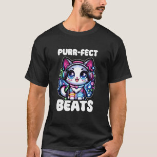Purr-FECT Beats Cat Pun Electro Festival Katze T-Shirt