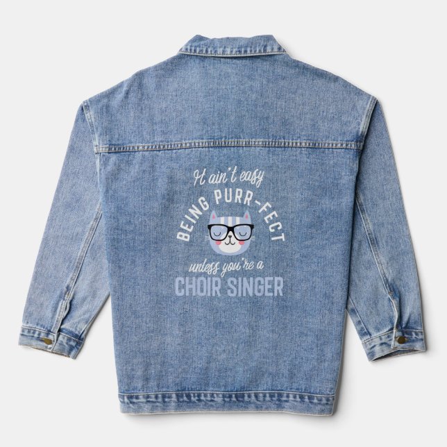 Purr-Fect Choir Sängerin Sängerin Funny Sängerin Jeansjacke (Rückseite)