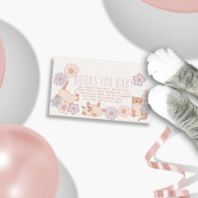 Purr-fect Duschkatzen Blumenmädchenbücher für Baby Begleitkarte (Von Creator hochgeladen)