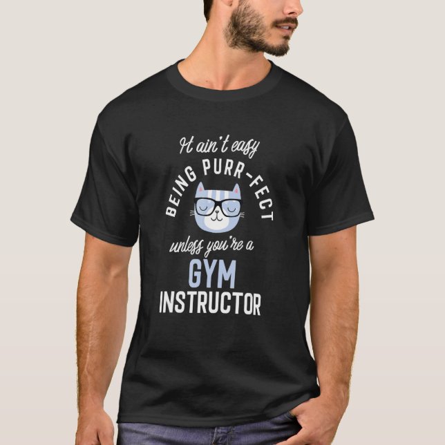 Purr-Fect Gym Instructor Funny Personal Trainer Id T-Shirt (Vorderseite)