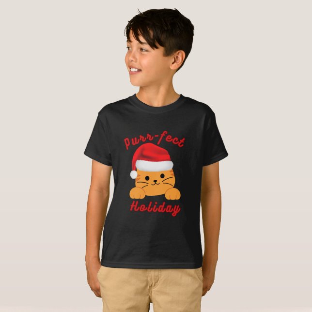 Purr‑fect Holiday Cat Christmas Shirt (Vorne ganz)